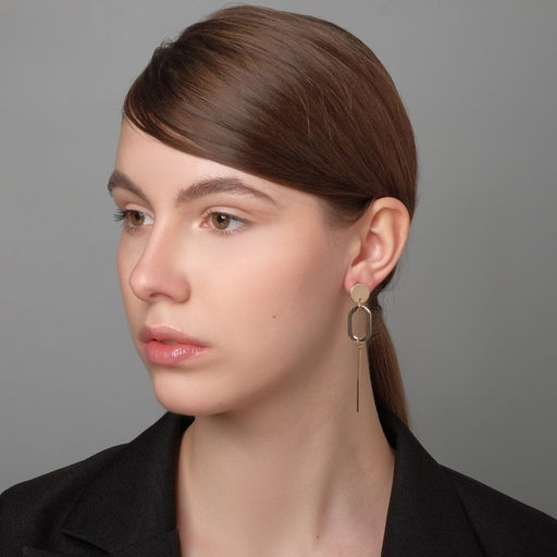 Серьги висячие «Притяжение» стиль, цвет золото, 7.6 см