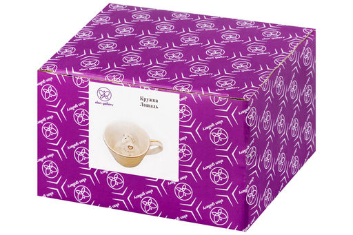 Кружка 300 мл 14*10*7,5 см Лошадь белая с золотом, фарфор - Elan gallery фото 8