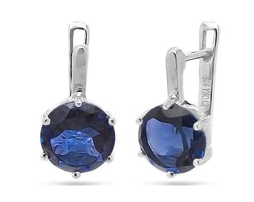 Серьги из серебра танзанит выращ., Момент