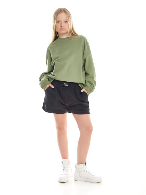 Шорты для девочки подростковые 22-7630 св.серый меланж - Mini maxi фото 29