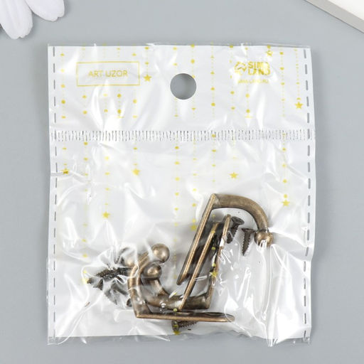 Цена за 2 шт. Крючок для ключниц декоративный «Простой», под бронзу, (набор 4 шт.), 3×1.8 см