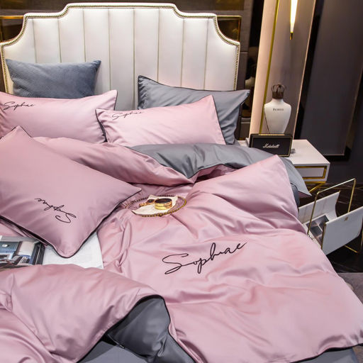 КПБ Mency однотонный с вышивкой MENO017 2 спальный