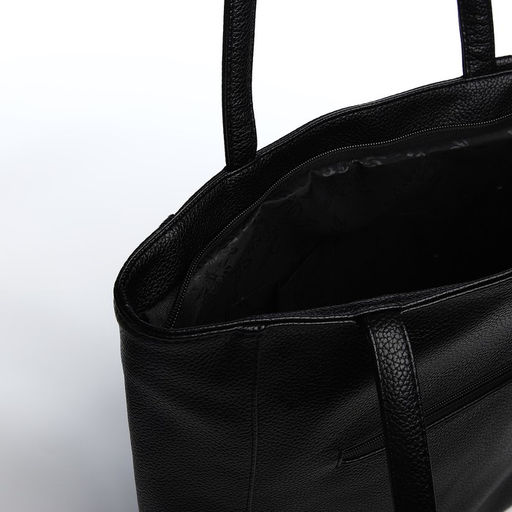 Сумка-шопер на молнии, цвет чёрный - Simaland фото 7