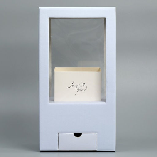 Коробка подарочная для цветов с вазой из МГК складная, упаковка, «Love», 16×23×16 см