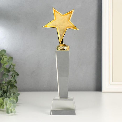 Фигурка стекло Стела наградная. Золотая звезда, 27.8?6.8?6.8 см