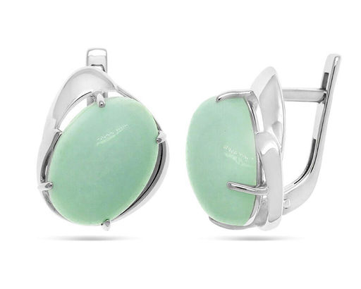 Серьги из серебра амазонит, СП90