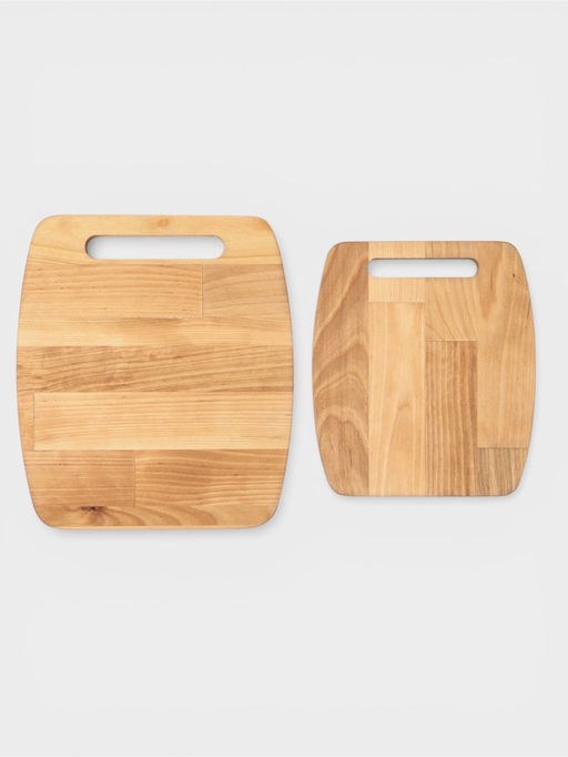 Набор разделочных досок, 2 шт., 24×21 см, 19.5×17 см, дерево берёза, пропитаны минеральным маслом