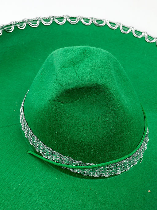 УЦЕНКА Карнавальная шляпа Сомбреро р-р 56-58, зелёная