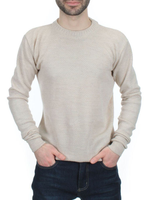 L632 LIGHT BEIGE Джемпер мужской (100% шерсть) - Фабричный китай фото 2