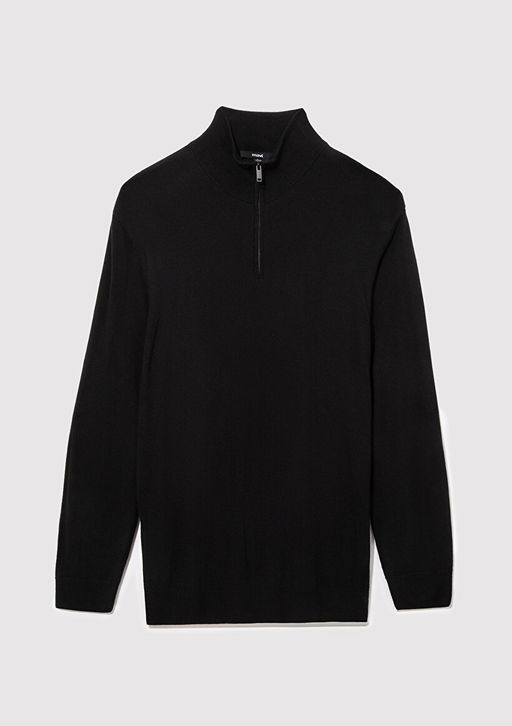 Yar? Fermuarl? Dik Yaka Siyah Kazak - Mavi фото 7