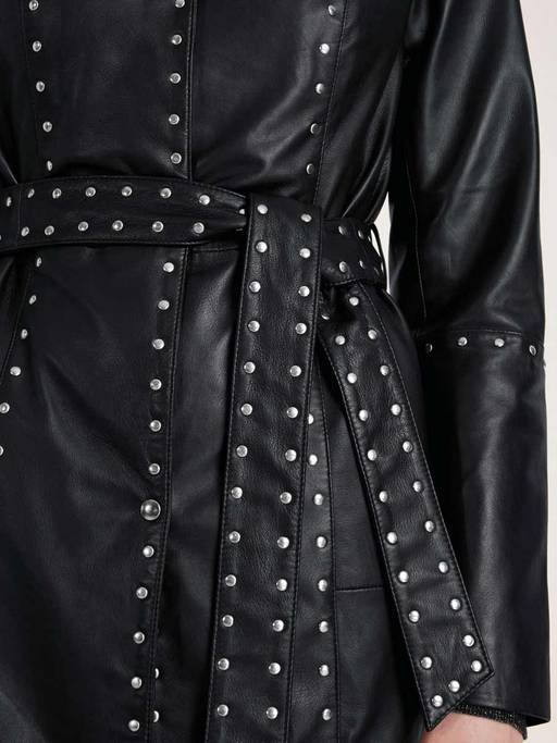 Кожаное пальто, черное - Heine фото 5