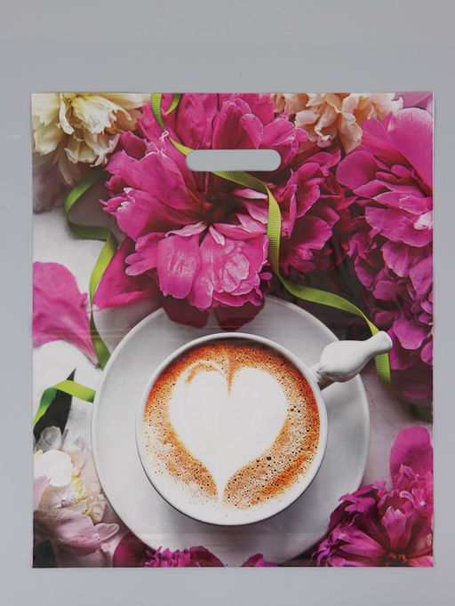 Цена за 25 шт. Пакет "Паула", полиэтиленовый с вырубной ручкой, 38 х 45 + 3 см, 60 мкм