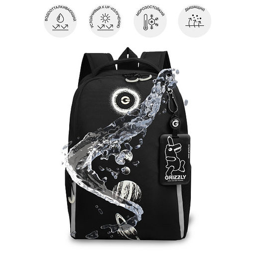RB-651-2 Рюкзак школьный с картхолдером на держателе - Grizzly фото 39