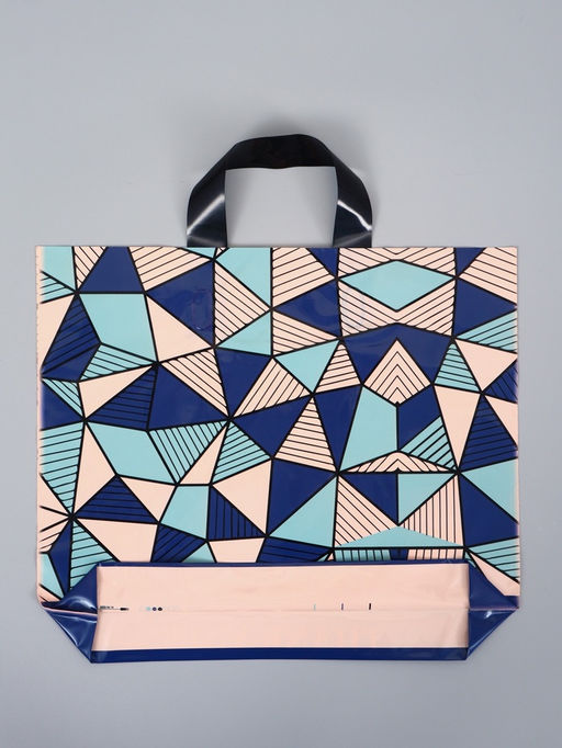 Цена за 50 шт. Пакет с петлевой ручкой "Геометрия" 35 х 30 х 8, см, 60 мкм