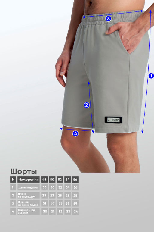 Арт. 63507 Шорты мужские 48-56 (5 шт) Цвет:серый - Идеал фото 6