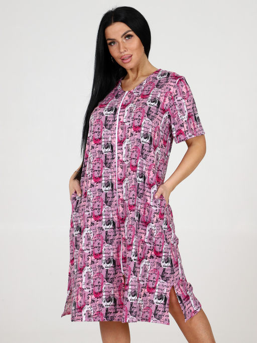 1501 ХАЛАТ ЖЕНСКИЙ (Розовый) - А-дина фото 4