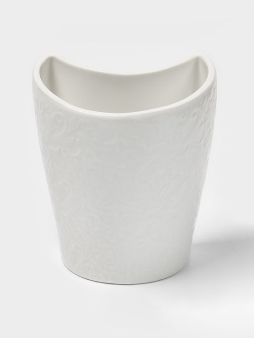 Подставка для бумажных полотенец и кухонных принадлежностей BellaTenero, 19.5×12.5×25.5 см, фарфор, бамбук, белая