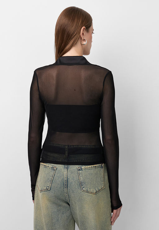 Рубашка из сетки с воротником - Mollis фото 4