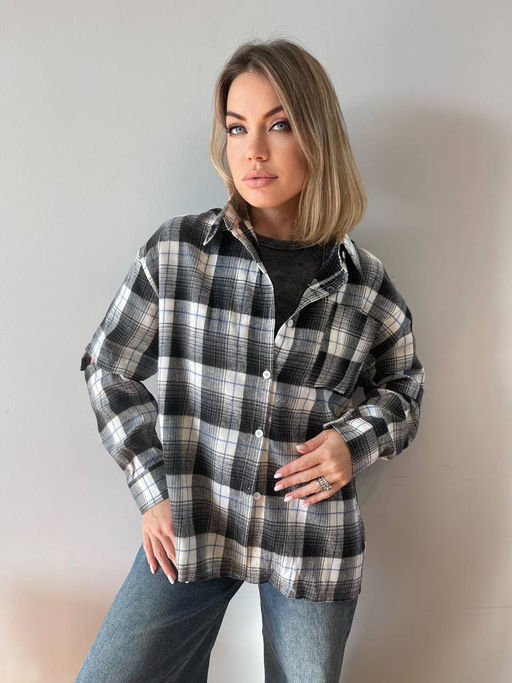 K11919 Рубашка OVER SIZE ТМ_СИНИЙ