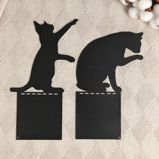 Держатель-подставка для книг «Кошки», набор 2 шт., 15×10×10 см, чёрный