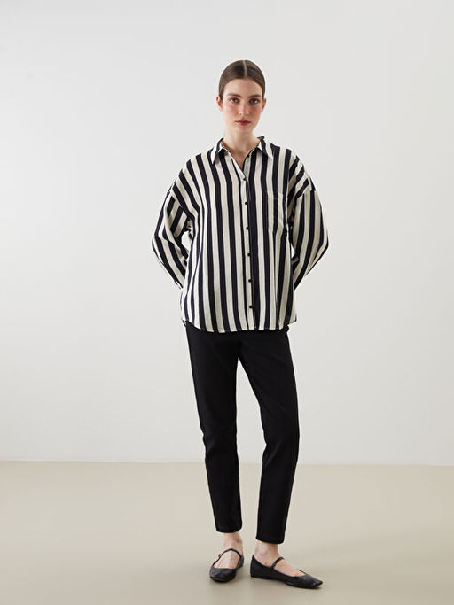 ?izgili Oversize Kad?n G?mlek