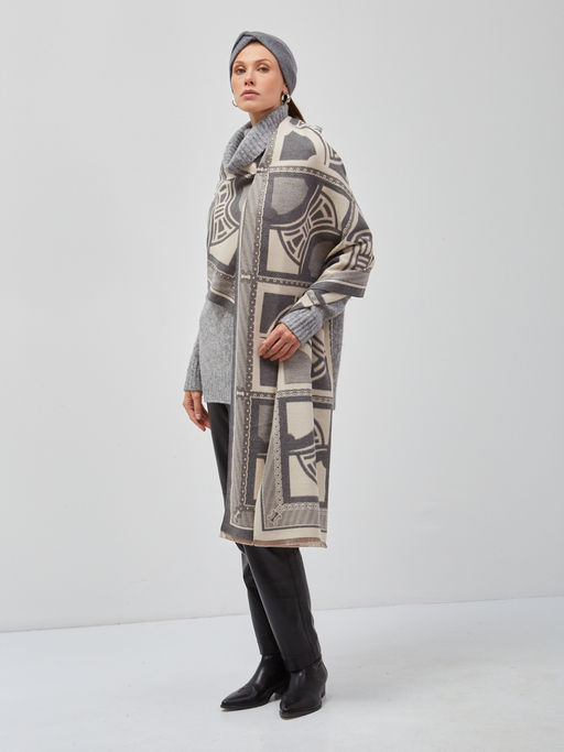 В составе шерсть и кашемир! теплый двусторонний палантин - Tantino фото 3