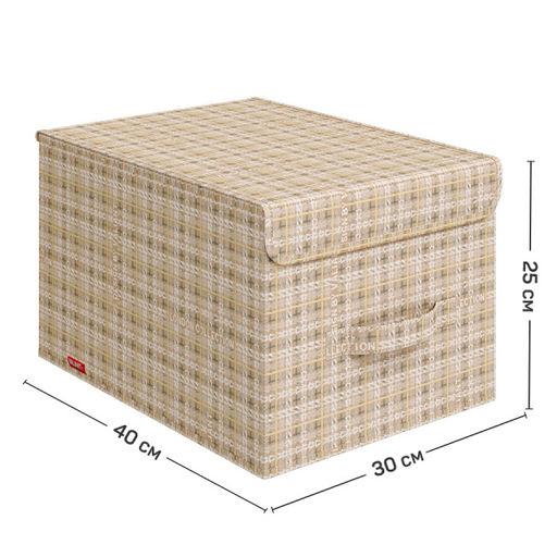 VAL LB-BOX-LM Короб стеллажный с крышкой, большой, 30*40*25 см, LONDON BEIGE, шт