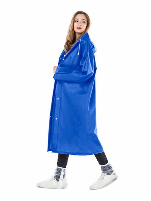 Дождевик синий EVA с капюшоном (на кнопках) Komfi/50 EVA005В