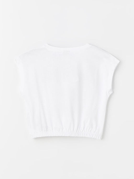 Bisiklet Yaka Minnie Mouse Bask?l? K?sa Kollu K?z ?ocuk Crop Ti??rt - Waikiki фото 2