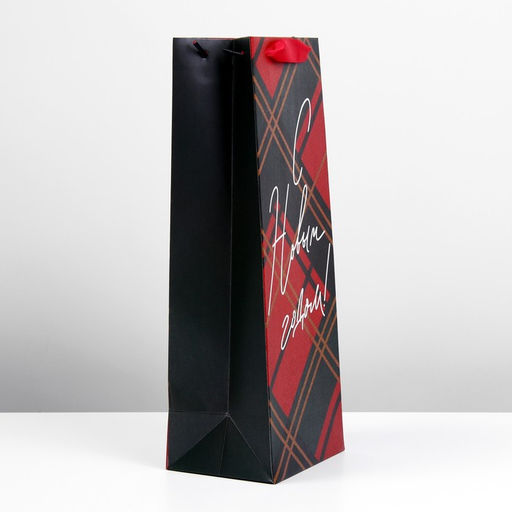 Пакет под бутылку С новым годом!, 13 х 36 х 10 см - Дарите счастье фото 2