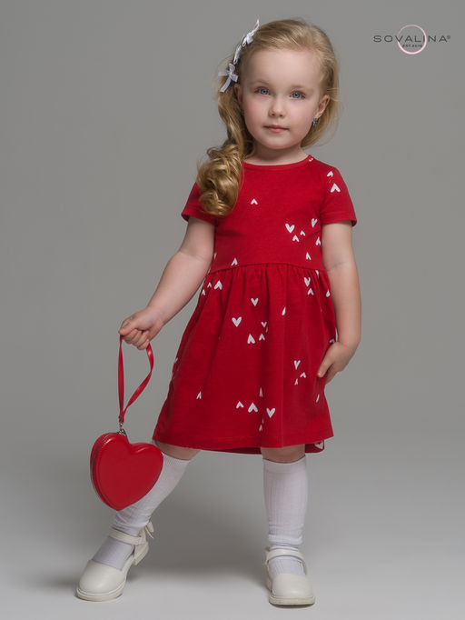 Платье Лето беленькие сердечки