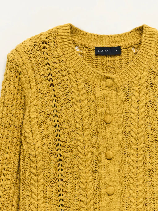 Ажурный кардиган из хлопка / Zarina  фото 4