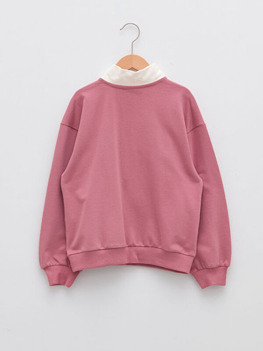 Yar?m Bal?k?? Yaka Renk Bloklu Uzun Kollu K?z ?ocuk Sweatshirt - Waikiki фото 2