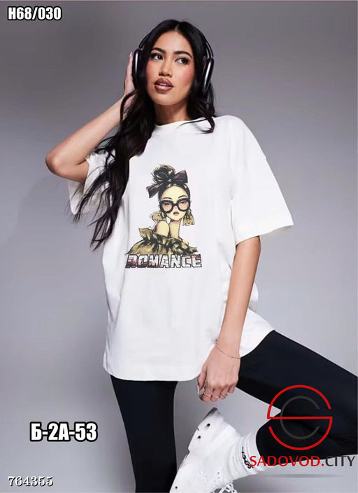 Женская футболка оверсайз с принтом