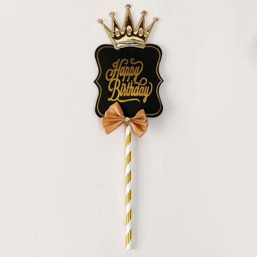 Набор для украшения Топпер С днём рождения, набор свечей 10 шт. - Simaland фото 3