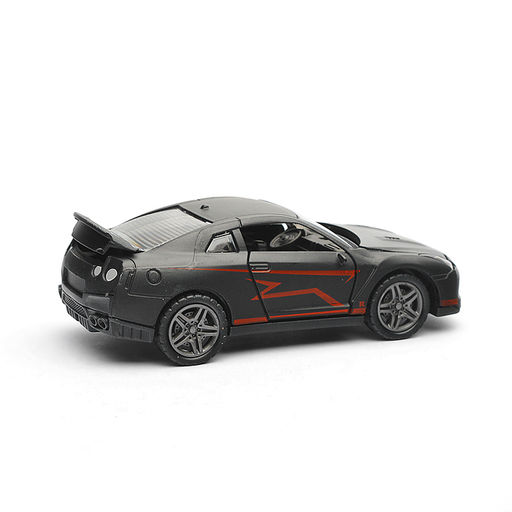 Чёрная инерционная машинка Спорткар со спойлером die-cast,1:32, открывающиеся двери