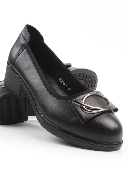 06-DYL74-1 BLACK Туфли женские (натуральная кожа)