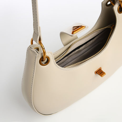 Сумка женская багет на молнии, цвет молочный - Textura фото 8