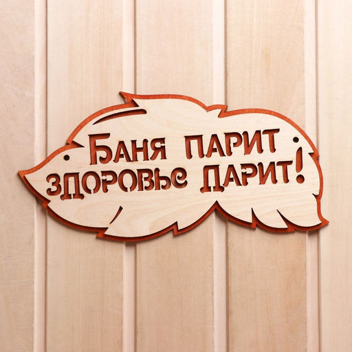 Табличка для бани и сауны "Баня парит, здоровье дарит!", 30×16 см, деревянная, «Добропаровъ»
