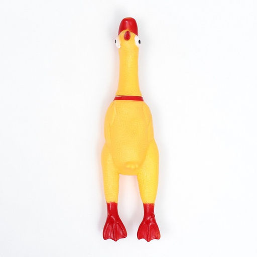 Игрушка пищащая Гусь для собак, 28 см, жёлтая - Пижон фото 5