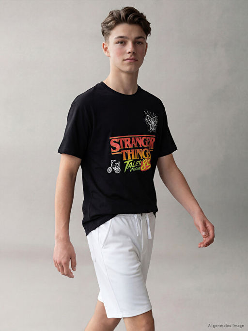 Stranger Things Bask?l? Erkek ?ocuk Ti??rt