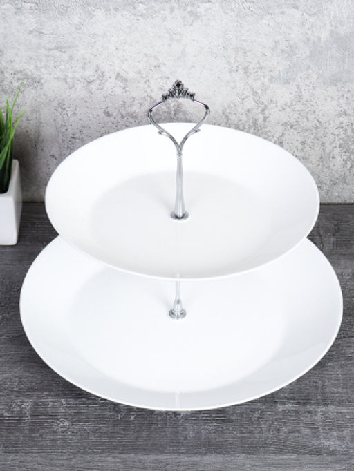 Ваза для фруктов 2-х ярусная Евро Дэй / FLMLQP85/105 (WHITE) /уп 12/ - Галеонтрейд фото 2