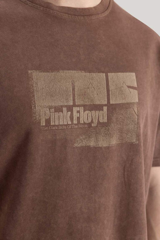 Футболка Pink Floyd Regular Fit с круглым вырезом и короткими рукавами - Defacto фото 5