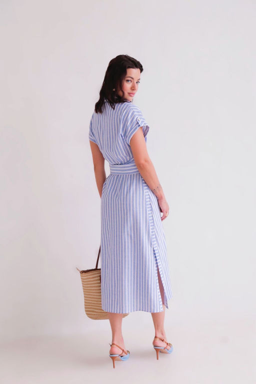 Martichelli Платье-рубашка в голубую полоску  фото 17