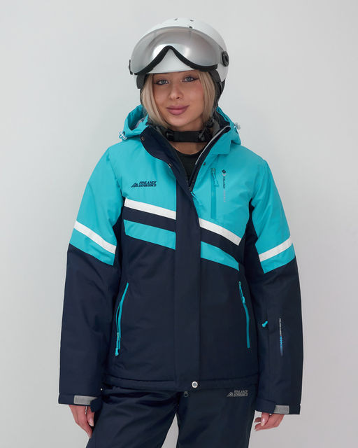 Горнолыжный костюм женский зимний бирюзового цвета 02808Br - Mtforce фото 5