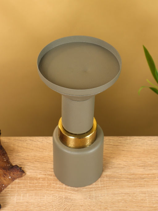 Подсвечник на 1 свечу текстурный «Графитовый», 10.5×10.5×19.5 см