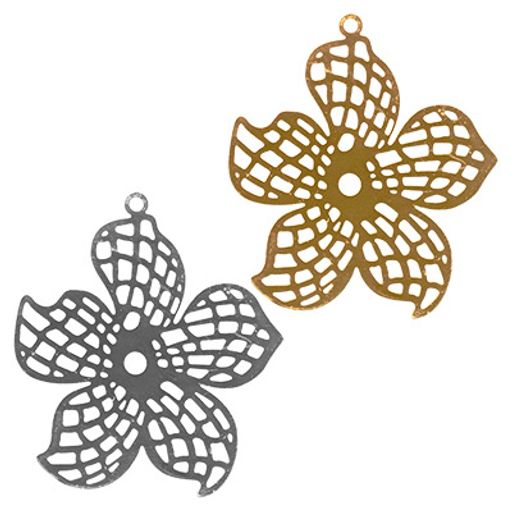 Zlatka Филигранные элементы FDP-005 4 см цветок 2 шт СК/Распродажа под золото  фото 4