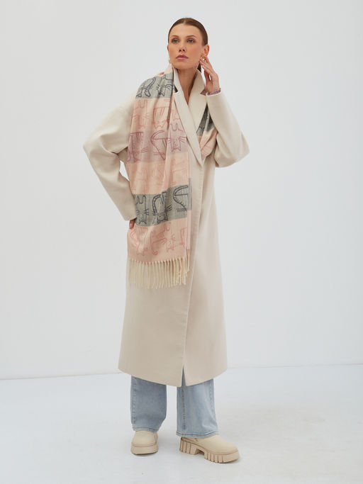 В составе шерсть. Большой теплый двусторонний палантин - Tantino фото 5