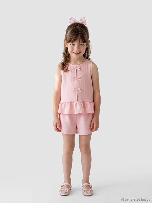 Fiyonklu K?z ?ocuk Bluz ve ?ort