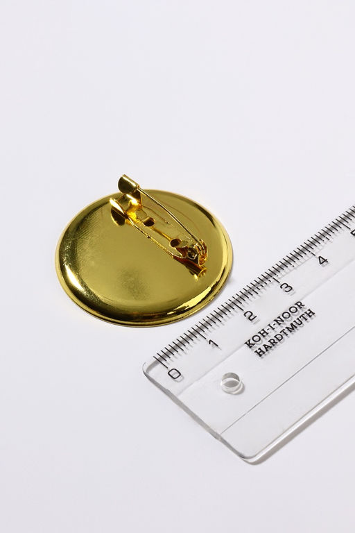 Цена за 2 шт. Основа для броши с круглым основанием СМ-367, (набор 5 шт.) 35 мм, цвет золото